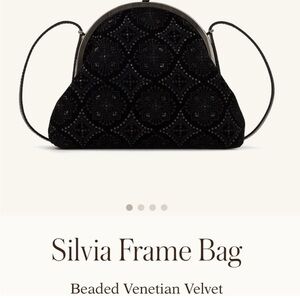 Patricia Nash Silvia Frame Bag Beaded Venetian Velvet  Black NEW